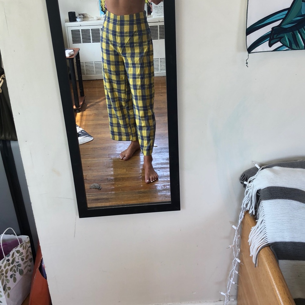 Striped straight leg pants